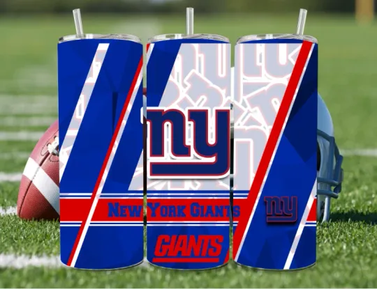 Discover New York Stainless Steel football Tumbler With Metal Straw