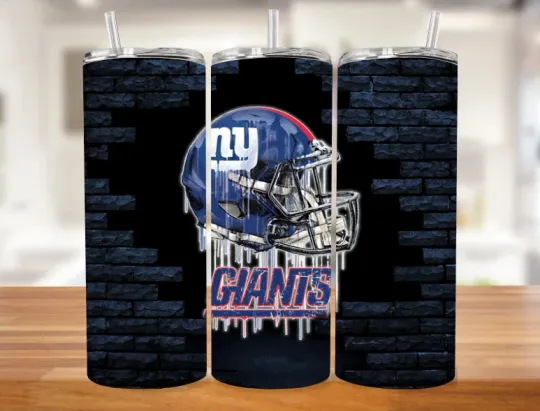 Discover New York football Drip Helmet Stainless Steel Tumbler & Metal Straw
