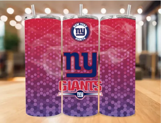 Discover New York Smoke Stainless Steel Football Tumbler & Metal Straw