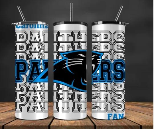 Discover Carolina Football Stainless Steel Tumbler & Straw Font / Fan