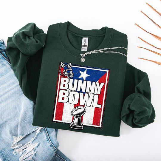 Discover Bunny Bowl shirt, Puerto Rico Football Art, Year 2026 Game Day, Boricua Super Lx Vibe, Latin Music Fan Gift