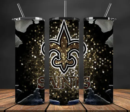Discover New Orleans Stainless Steel Tumbler & Metal Straw- Peek in Bling