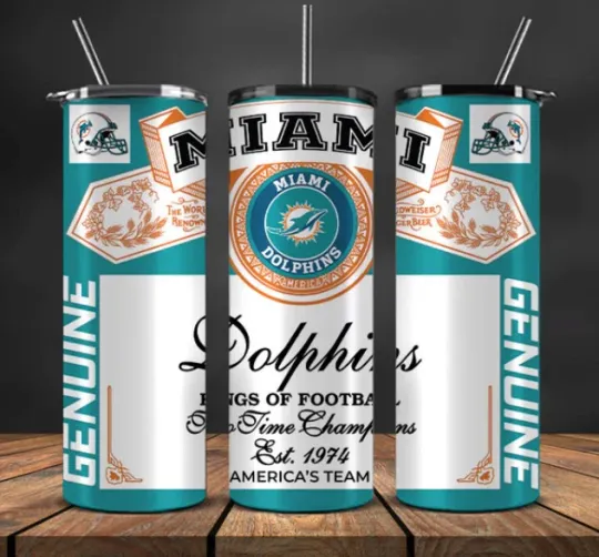 Discover Miami Football Stainless Steel Tumbler & Metal Straw