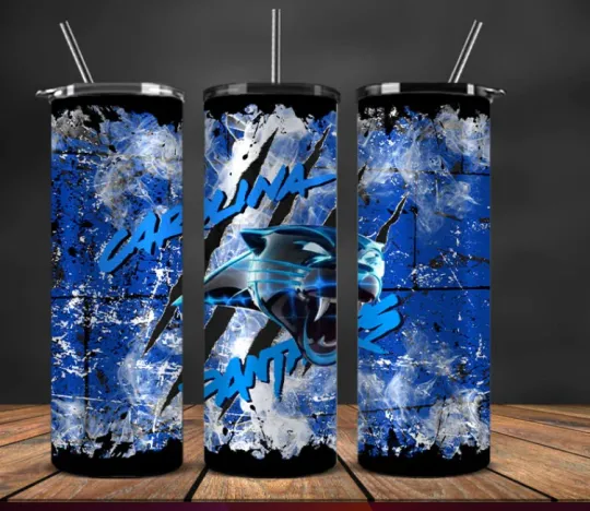 Discover Carolina Stainless Steel Tumbler  Metal Straw Ice Age Panthers