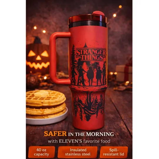 Discover Stranger Things Inspired 40 oz Tumbler | Red & Black
