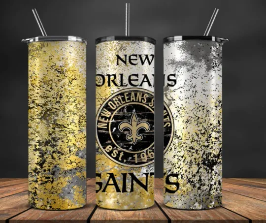 Discover New Orleans Stainless Steel Tumbler & Metal Straw- Golden Paper
