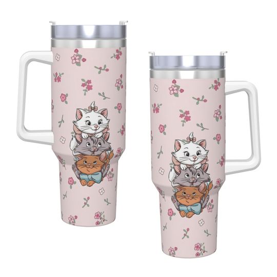 Discover Stainless Steel Tumbler Marie Cat meme Car Mugs With Straws  Beach Cold and Hot Water Bottle Portable 40oz Thermal Mug