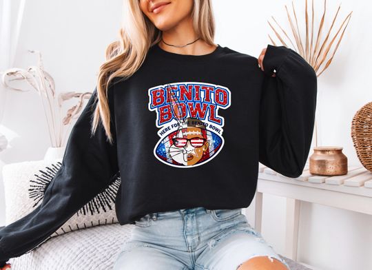 Discover Benito Bowl Funny Sweatshirt, Football Bunny Graphic Crewneck, Game Day Humor Shirt