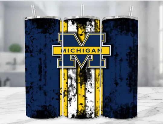 Michigan wolverines College Football Stainless Steel Tumbler Straw