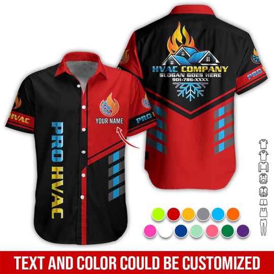 Discover Custom Logo Hawaiian Work Shirt: Personalized Technician Uniform