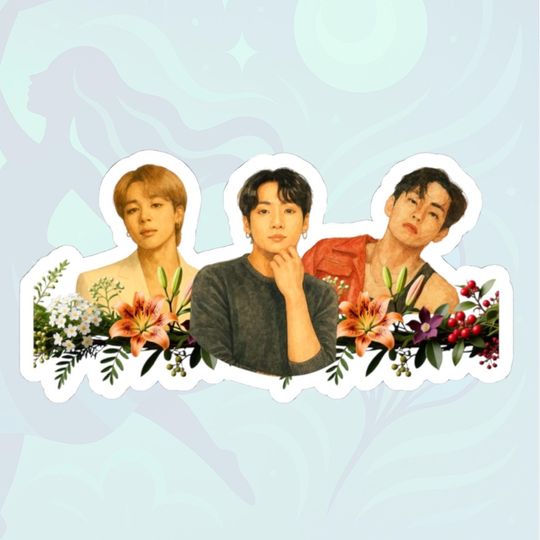 BTS Maknae Line Floral Die-Cut Sticker