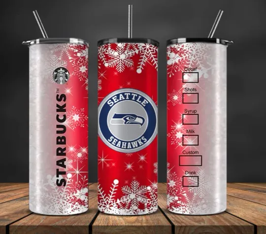 Discover Seattle Christmas Stainless Steel football Football Tumbler