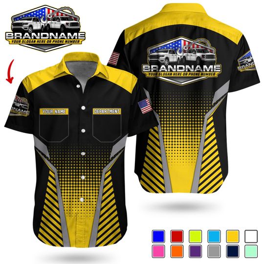 Discover Personalized Pocket Employee Work Shirt  Custom Name, Department & Sleeve Logo, Professional Uniform Shirt