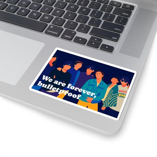 Discover OT7 BTS Group Illustration Die-Cut Sticker We Are Forever Bulletproof
