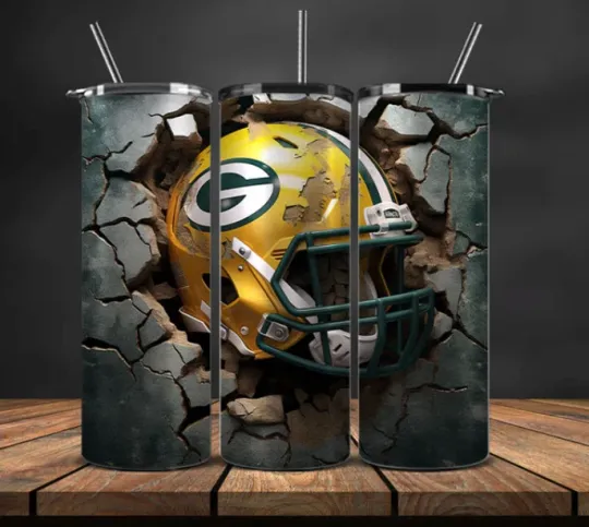 Discover Green Bay Stainless Steel  Tumbler & Metal Straw - Brick Breakout