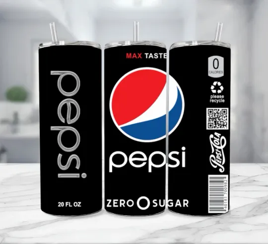 Discover Peppsii Zero Sugar Energy Drink Stainless Steel Tumbler with Straw