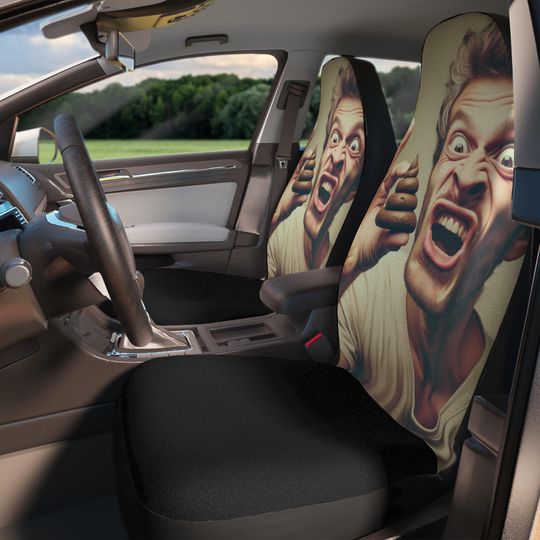 Discover Crazy Guy Smelling Poop Funny Car Seat Covers, Auto Accessories, Gifts for Car Enthusiasts