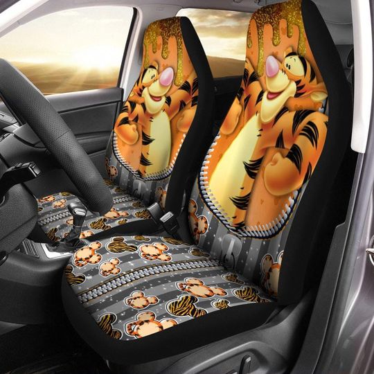 Discover Tiger Disney Car Seat Covers, Winnie The Pooh Cartoon Seat Covers for Auto Interior