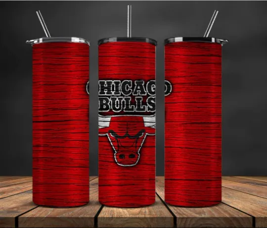 Discover Chicago Stainless Steel Tumbler & Straw-Distressed  Cotton Fabric