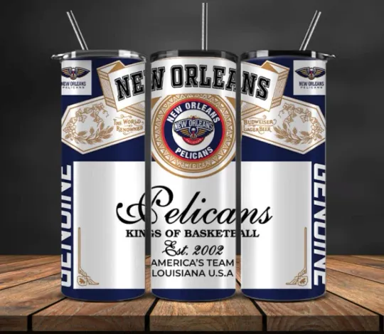 Discover Beer Can Look  Stainless Steel Tumbler & Straw New Orleans