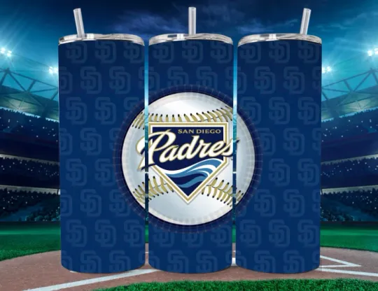 Discover San Diego Blue Stainless Steel Tumbler With Metal Straw