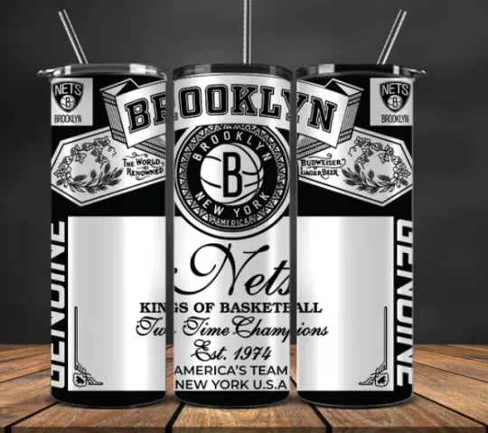 Discover Beer Can Look  Stainless Steel Tumbler & Straw Brooklyn