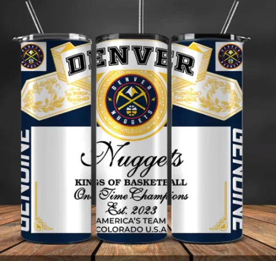 Discover Beer Can Look  Stainless Steel Tumbler & Straw Denver