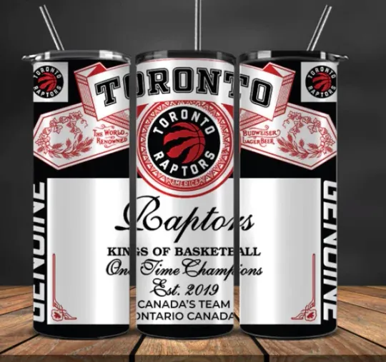 Discover Beer Can Look  Stainless Steel Tumbler & Straw  Toronto Raptors