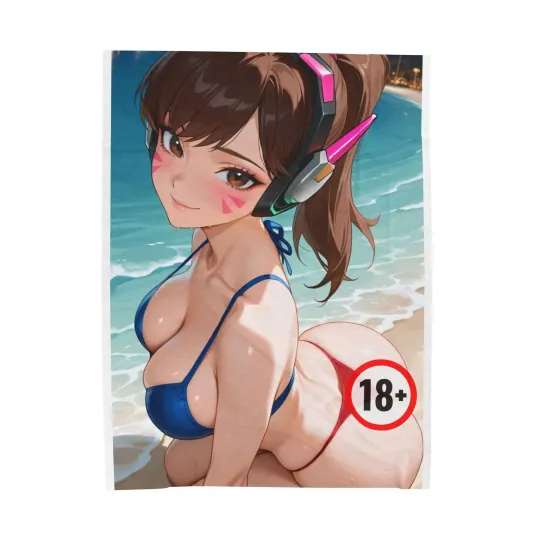 DVA OVERWATCH  Blue Bikini Fleece Blanket, Bikini Gift For Fan 2026 #3