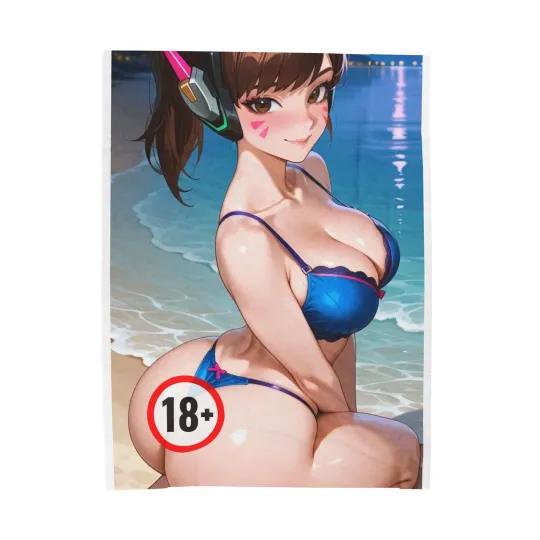 DVA OVERWATCH  Blue Bikini Fleece Blanket, Bikini Gift For Fan 2026 #1