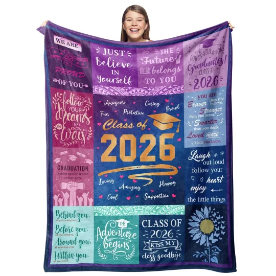 Discover Graduation Gifts Blanket - 2026 High School College Graduation Gifts for Her ...