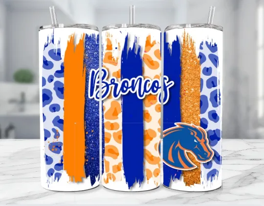 Boise State Broncos College Stainless Steel Tumbler & Straw-PaintStripes
