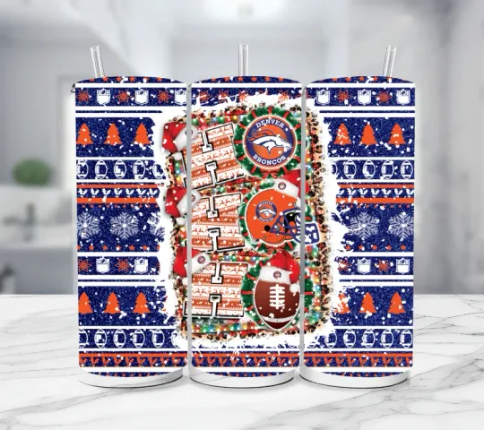 Discover Denver Football Ugly Christmas Sweater  Stainless Steel Tumbler