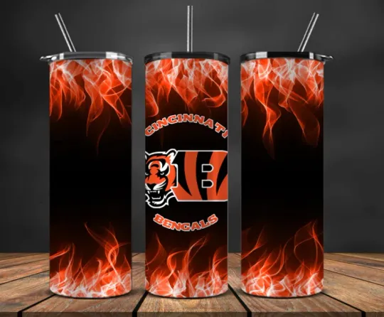 Discover Cincinnati Stainless Steel Tumbler  Metal Straw- Fired Up and Down