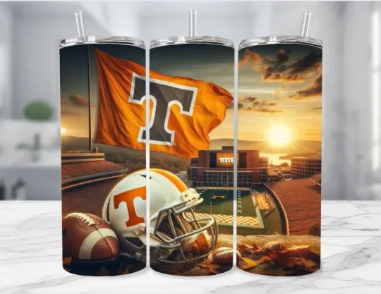 Discover Tennessee Stainless Steel Multicolor Tumbler With Metal Straw Sunrise