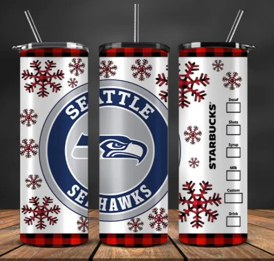 Discover Seattle Christmas Tumbler Stainless Steel Multicolor With Straw