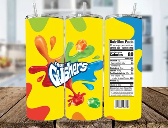 Discover Fruit Gushers Stainless Steel Tumbler  Metal Straw-Kids Favorite Food