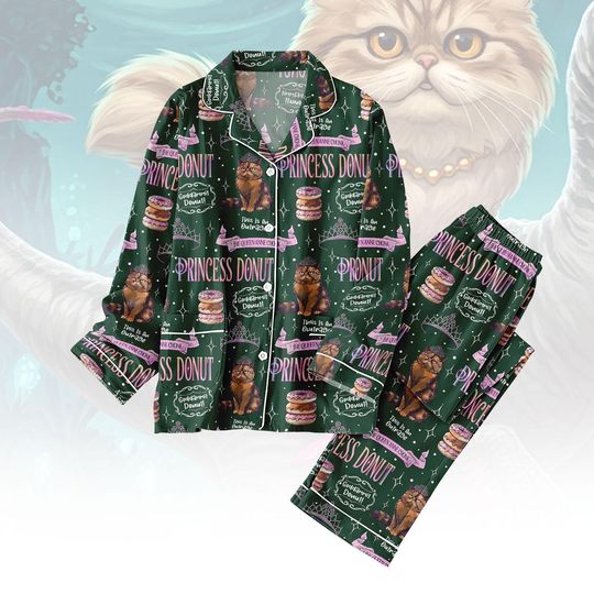 Discover Princess Donut and Cat Pastry Thick Pajama Set for Women