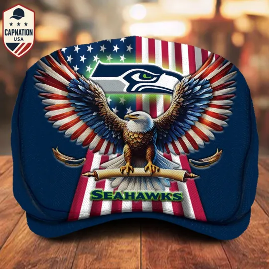 Seattle-Seahawks Jeff Cap Personalized Name football Jeff Cap Driving Cap Golf Cap