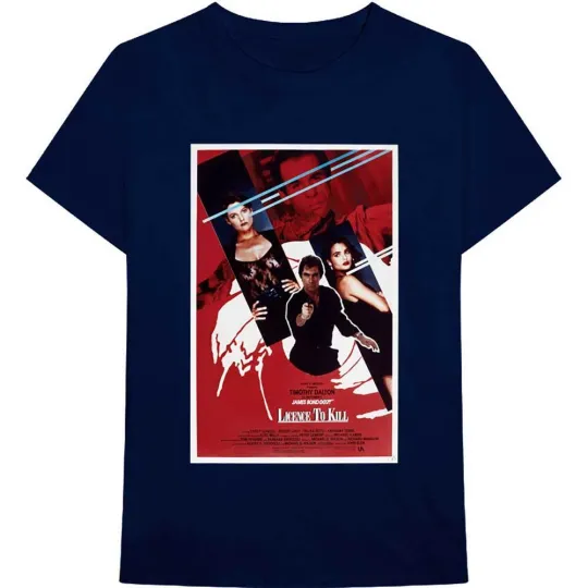 James Bond 007 Unisex T-Shirt Licence To Kill Poster X-Large