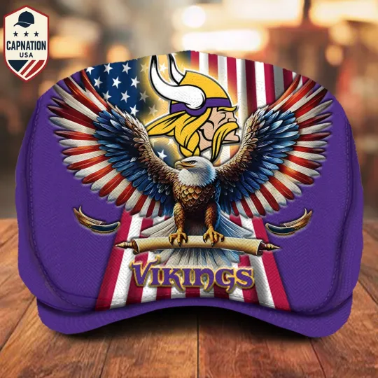 Minnesota-Vikings Jeff Cap Personalized Name football Jeff Cap Driving Cap Golf Cap