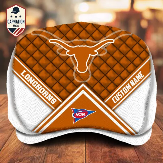 Discover Texas-Longhorns-Jeff Cap Custom Name NCAA Jeff Cap Driving Cap Golf Cap