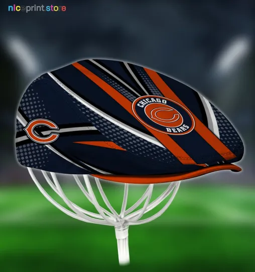 Discover Chicago Team Bears Jeff Cap football Jeff Cap Newsboy Cap Driving Cap Golf Cap