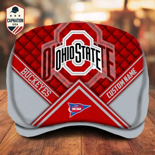 Discover Ohio-State-Buckeyes-Jeff Cap Custom Name NCAA Jeff Cap Driving Cap Golf Cap