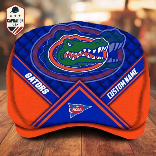 Florida-Gators-Jeff Cap Custom Name NCAA Jeff Cap Driving Cap Golf Cap