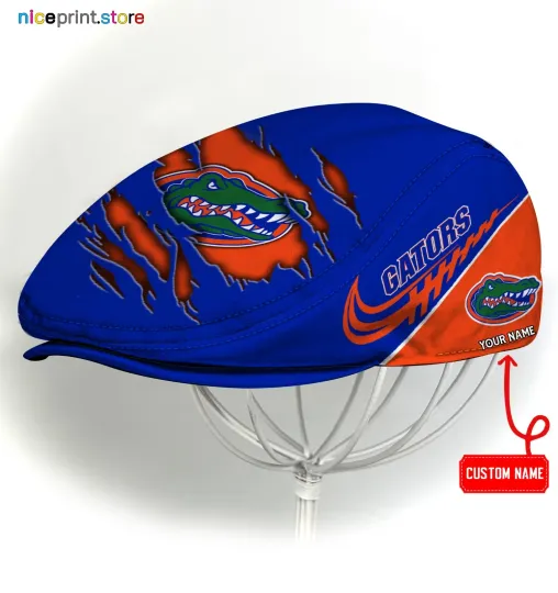 Discover Florida Team Gators Jeff Cap Driving Cap,  Golf Cap Flat Cap Gold Cap