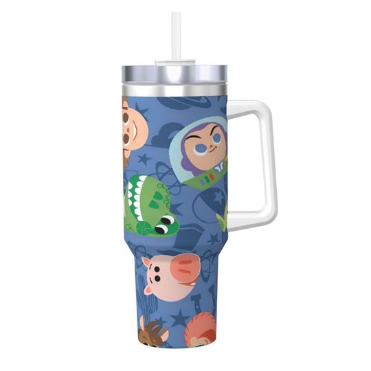Discover Stainless Steel Tumbler Toy Story Car Mugs With Straws Cartoon Travelist Hot Drinks Water Bottle Insulated 40oz Coffee Mug