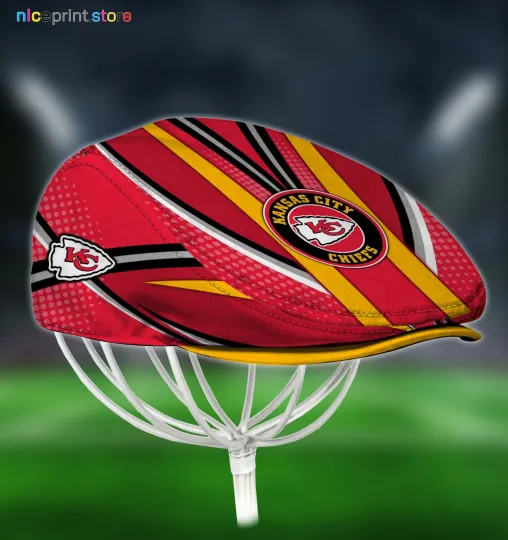 Discover Kansas City Team Chiefs Jeff Cap football Jeff Cap Newsboy Cap Driving Cap