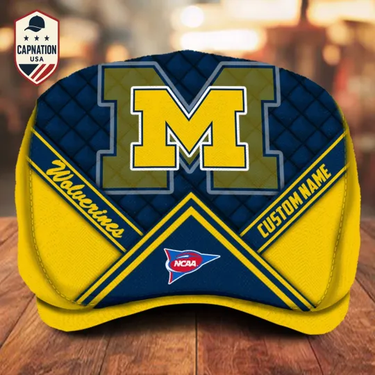 Discover Michigan-Wolverines-Jeff Cap Custom Name NCAA Jeff Cap Driving Cap Golf Cap