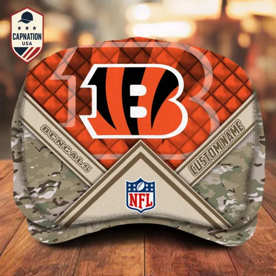 Discover Cincinnati-Bengals Jeff Cap Bengals Newsboy Cap Flat Cap football Golf Cap For Men